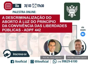 'ADPF 442' SER TEMA DE PALESTRA&nbsp;