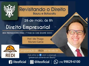 Direito Empresarial ser o tema do Redi do prximo sbado&nbsp;