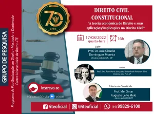 Na prxima quarta tem palestra promovida pelo grupo de pesquisa em Direito Civil Constitucional