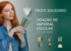 Trote Solidrio arrecada material escolar at 24 de fevereiro