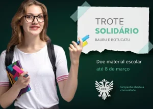 Trote solidrio arrecada material escolar