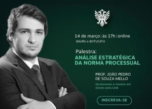'Norma processual' ser tema de palestra hoje