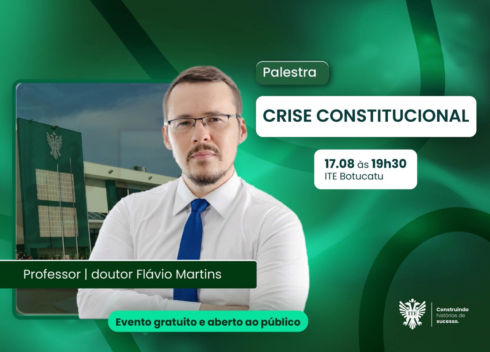 Nesta segunda tem palestra sobre crise constitucional na ITE Botucatu