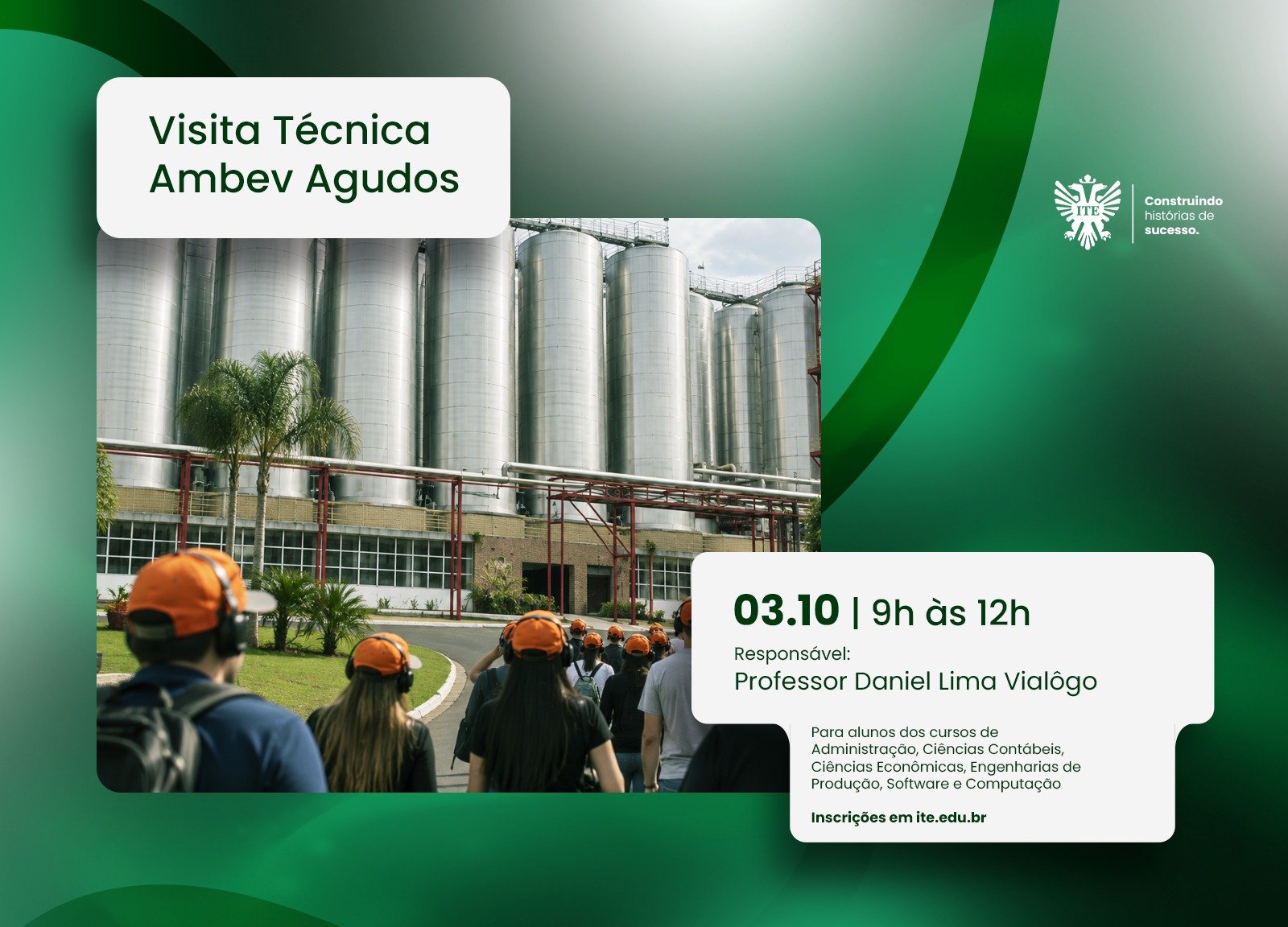 Ambev ser� destino de visita t�cnica neste s�bado