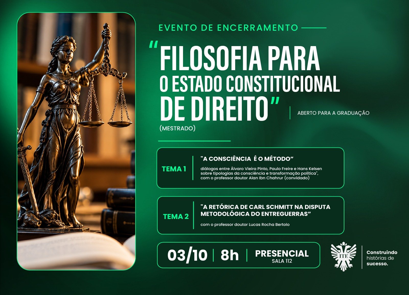 Mestrado realiza confer�ncias abertas para a gradua��o neste s�bado