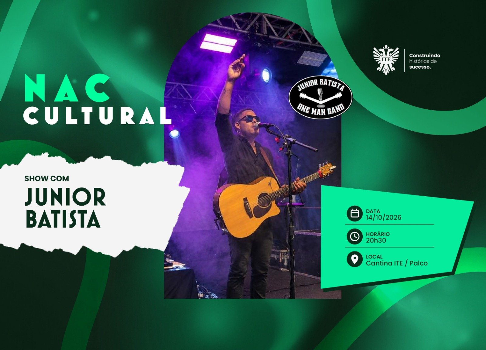 NAC Cultural apresenta J�nior Batista no dia 14 de outubro