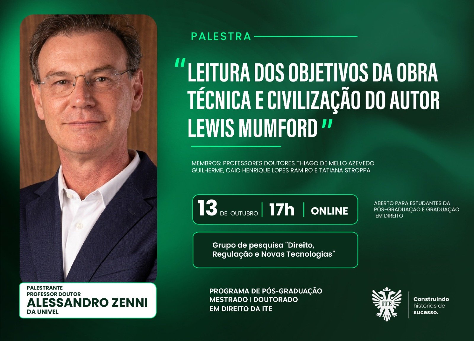 Palestra aborda a obra 'T�cnica e Civiliza��o', de Lewis Mumford