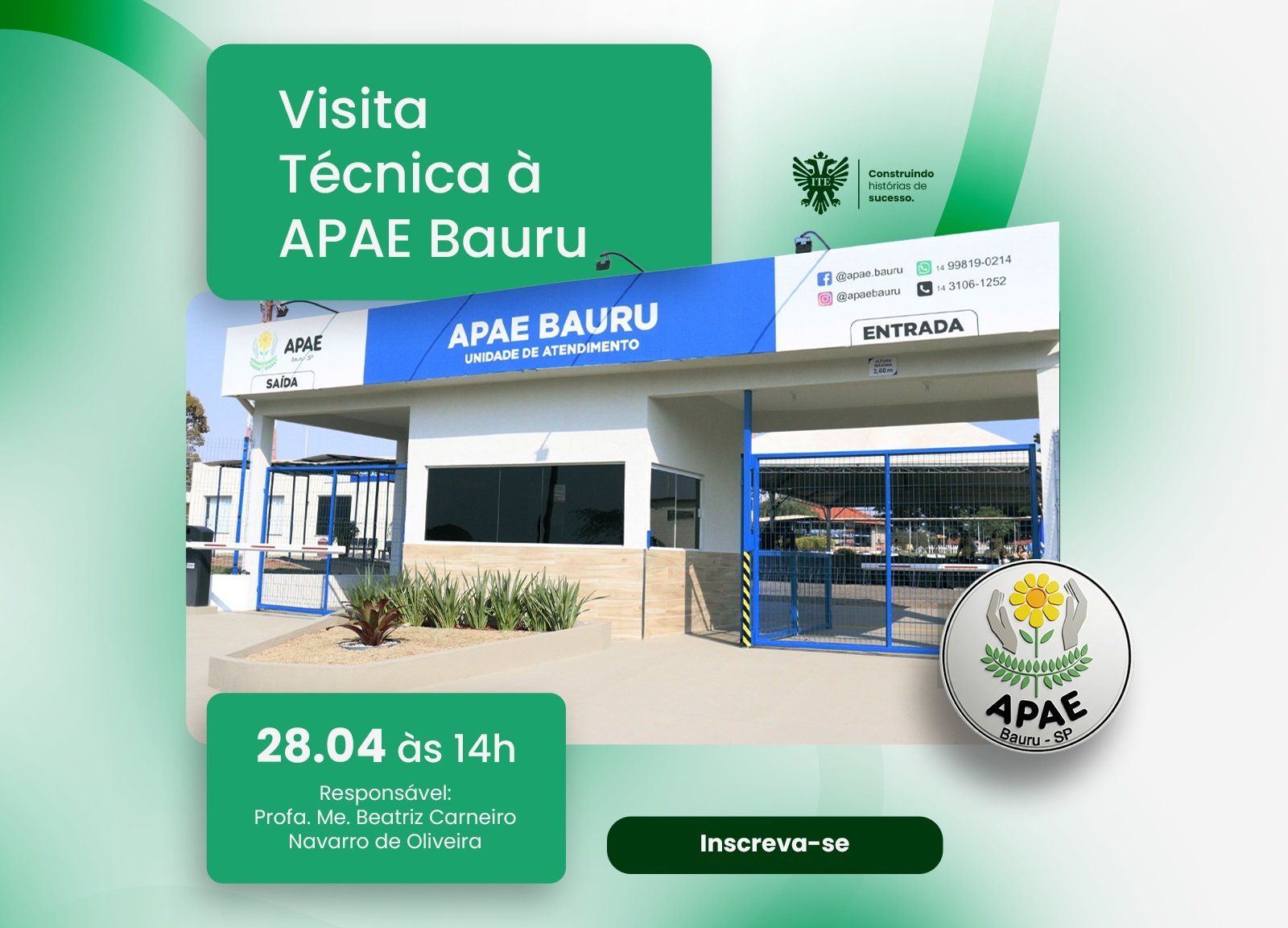 Apae Bauru recebe iteanos para visita t�cnica